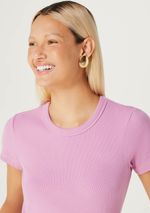 Blusa Básica Feminina Cropped Em Ribana Canelada