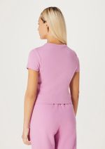 Blusa Básica Feminina Cropped Em Ribana Canelada