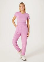 Blusa Básica Feminina Cropped Em Ribana Canelada