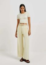 Blusa Básica Feminina Cropped Em Ribana Canelada
