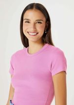Blusa Básica Feminina Cropped Em Ribana Canelada