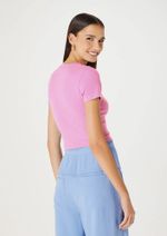 Blusa Básica Feminina Cropped Em Ribana Canelada