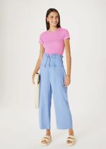 Blusa Básica Feminina Cropped Em Ribana Canelada