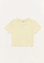Blusa Básica Feminina Cropped Em Ribana Canelada