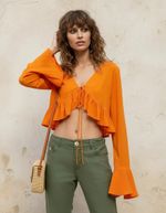 Blusa Manga Longa Peplum 
