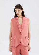 Colete Feminino Alongado Em Peach Touch