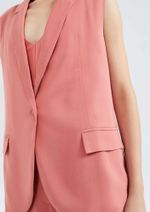 Colete Feminino Alongado Em Peach Touch