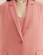 Colete Feminino Alongado Em Peach Touch