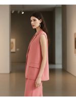 Colete Feminino Alongado Em Peach Touch