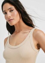 Blusa Regata Básica Feminina Modelagem Slim Em Ribana
