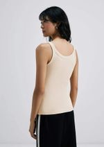 Blusa Regata Básica Feminina Modelagem Slim Em Ribana