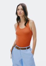 Blusa Regata Básica Feminina Modelagem Slim Em Ribana