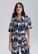 Camisa Feminina Manga Curta Estampada