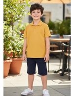 Camisa Básica Polo Infantil Menino Manga Curta Em Piquet