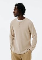 Camiseta Masculina Henley Texturizada