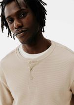 Camiseta Masculina Henley Texturizada