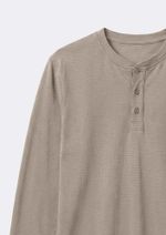 Camiseta Masculina Henley Texturizada