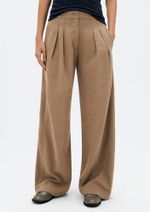 Calça Feminina Reta Cintura Média Em Liocel
