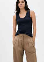Calça Feminina Reta Cintura Média Em Liocel