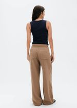 Calça Feminina Reta Cintura Média Em Liocel