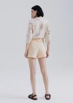 Shorts Feminino Em Sarja Com Cinto