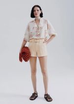 Shorts Feminino Em Sarja Com Cinto