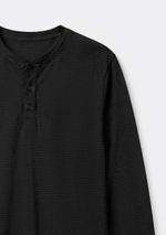 Camiseta Masculina Henley Texturizada