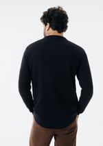 Camiseta Masculina Henley Texturizada