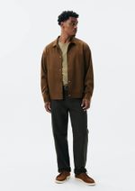 Jaqueta Masculina Bomber Em Suede