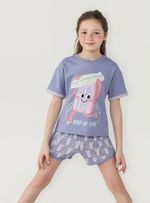 Pijama Curto Infantil Menina Que Brilha No Escuro