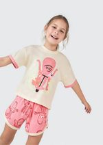Pijama Curto Infantil Menina Que Brilha No Escuro