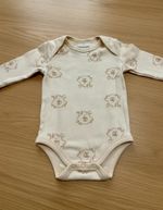Body Manga Longa Bebê Unissex Em Ribana Bege 6-9 M