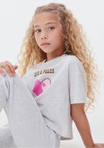 Blusa Cropped Infantil Menina Manga Curta