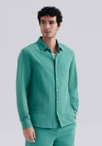 Camisa Masculina Manga Longa Texturizada
