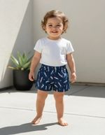 Shorts Bebê Menina Estampado Em Tecido De Viscose