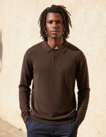 Camisa Polo Masculina Manga Longa Em Tricô