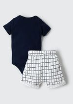 Conjunto Bebê Menino Body Com Shorts Xadrez