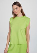Blusa Regata Feminina Em Malha De Algodão Alças Largas