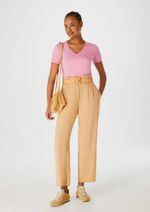 Blusa Básica Feminina Em Algodão Com Decote V