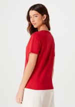 Blusa Básica Feminina Em Algodão Com Decote V