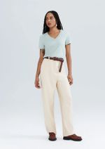 Blusa Básica Feminina Em Algodão Com Decote V