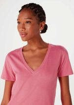 Blusa Básica Feminina Em Algodão Com Decote V