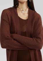 Cardigan Feminino Alongado Em Tricô
