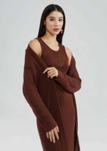 Cardigan Feminino Alongado Em Tricô