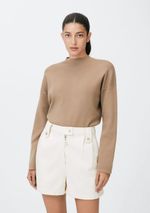 Blusão Feminino Gola Alta Em Tricô