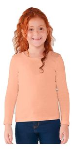 Blusa Básica Infantil Menina Manga Longa
