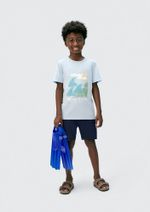 Camiseta Manga Curta Infantil Menino Em Malha De Algodão