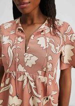 Vestido Curto Evasê Estampado Em Viscolinho