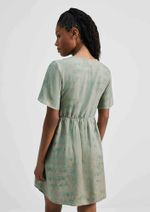 Vestido Curto Evasê Estampado Em Viscolinho