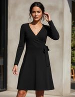 Vestido Curto Transpassado Com Faixa 